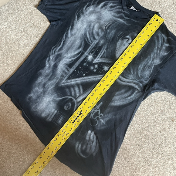 Ace Frehley Kiss Vintage Airbrush T-shirt XL Black White Hanes XL Both Sides SS - Picture 11 of 14